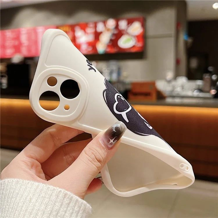 For iPhone 15 Cell Phone Case Anti-drop TPU Pattern Printed Round Edge Cover