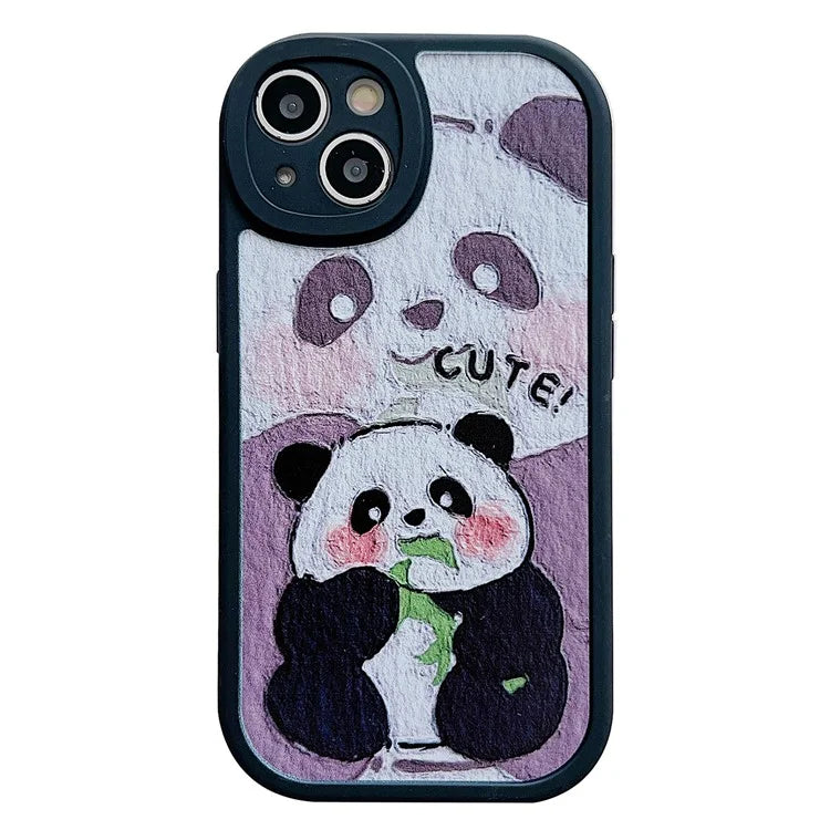 For iPhone 15 Cell Phone Case Anti-drop TPU Pattern Printed Round Edge Cover