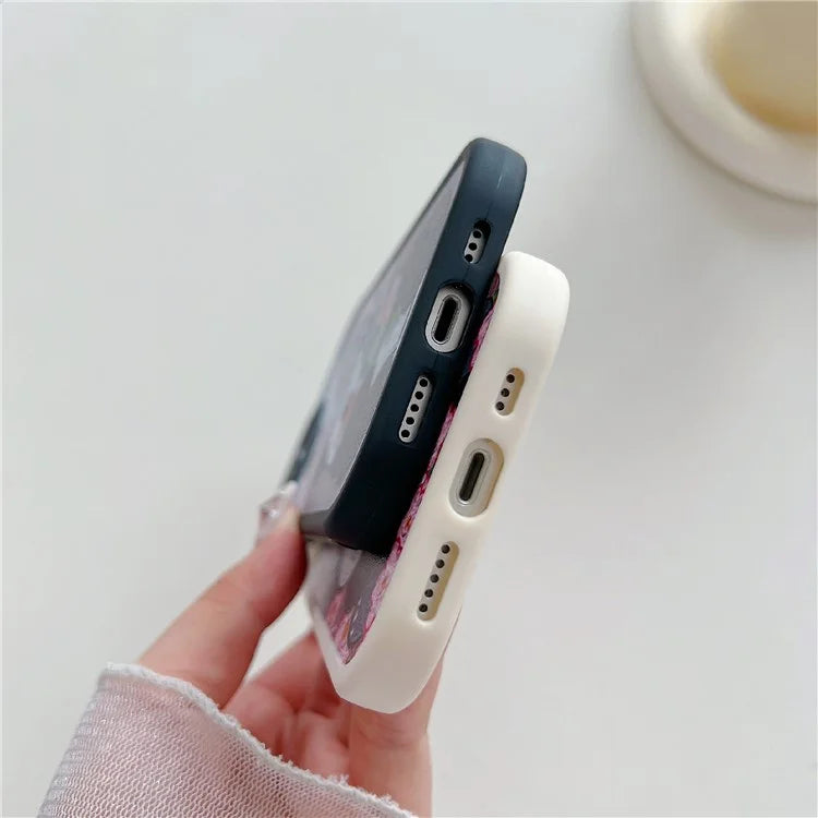 For iPhone 15 Cell Phone Case Anti-drop TPU Pattern Printed Round Edge Cover