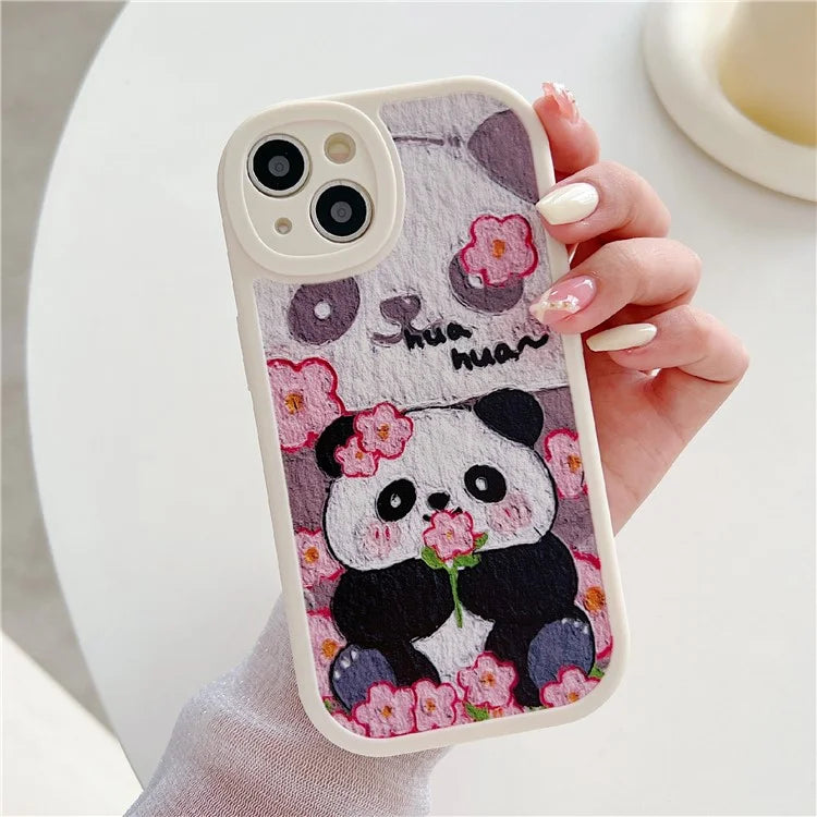 For iPhone 15 Cell Phone Case Anti-drop TPU Pattern Printed Round Edge Cover