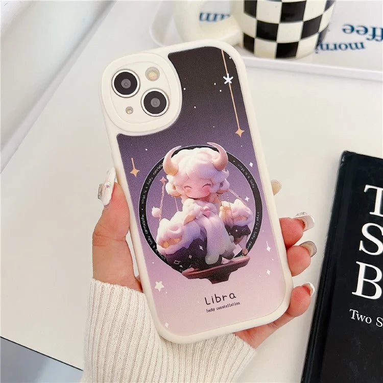 For iPhone 15 Cell Phone Case Anti-drop TPU Pattern Printed Round Edge Cover