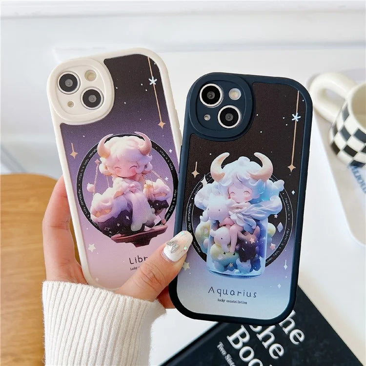For iPhone 15 Cell Phone Case Anti-drop TPU Pattern Printed Round Edge Cover