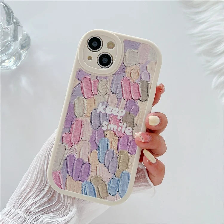 For iPhone 15 Cell Phone Case Anti-drop TPU Pattern Printed Round Edge Cover