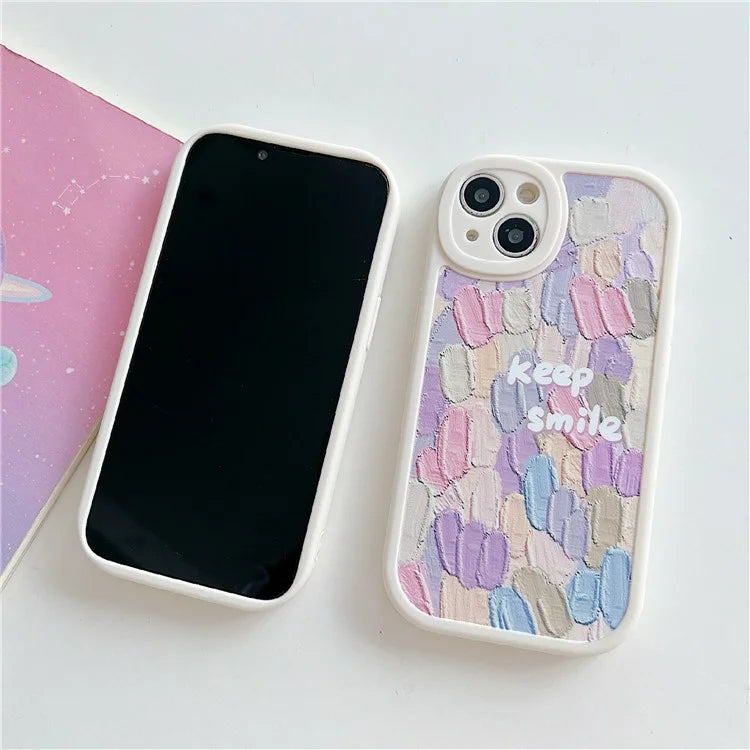For iPhone 15 Cell Phone Case Anti-drop TPU Pattern Printed Round Edge Cover