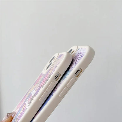 For iPhone 15 Cell Phone Case Anti-drop TPU Pattern Printed Round Edge Cover