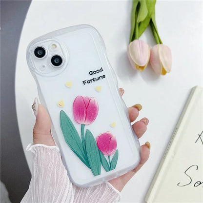 For iPhone 15 Case Curly Wave Frame Pattern Printed TPU Phone Cover