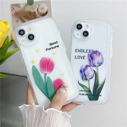 For iPhone 15 Case Curly Wave Frame Pattern Printed TPU Phone Cover