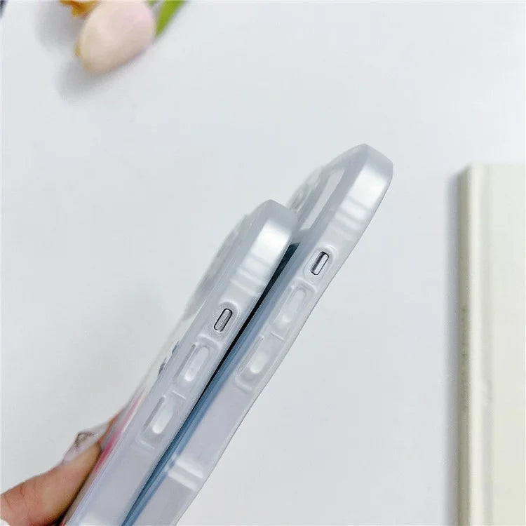 For iPhone 15 Case Curly Wave Frame Pattern Printed TPU Phone Cover
