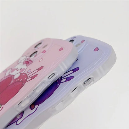 For iPhone 15 Case Curly Wave Frame Pattern Printed TPU Phone Cover