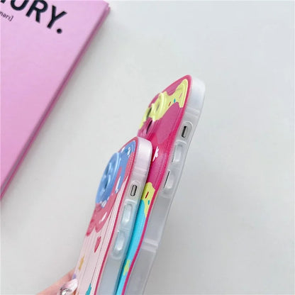 For iPhone 15 Case Curly Wave Frame Pattern Printed TPU Phone Cover