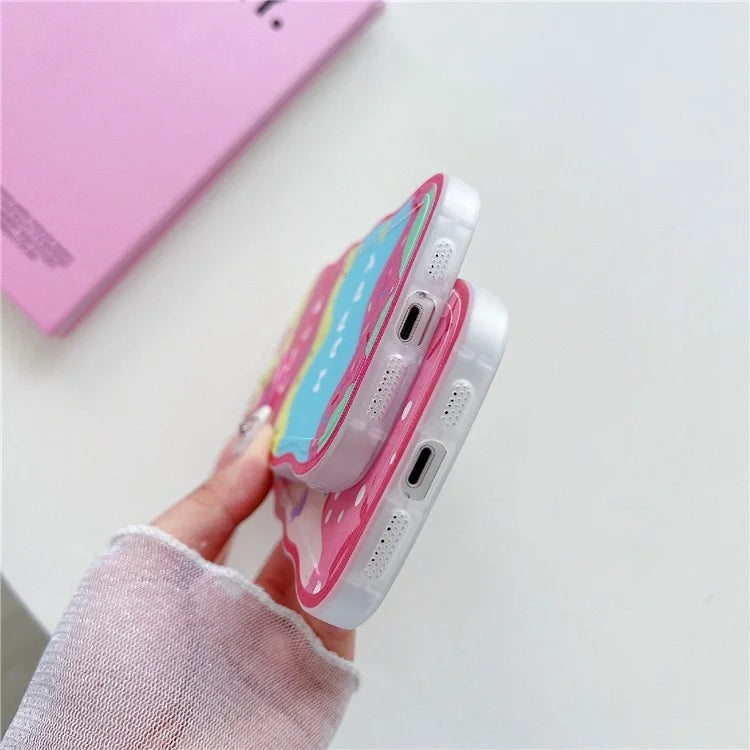 For iPhone 15 Case Curly Wave Frame Pattern Printed TPU Phone Cover