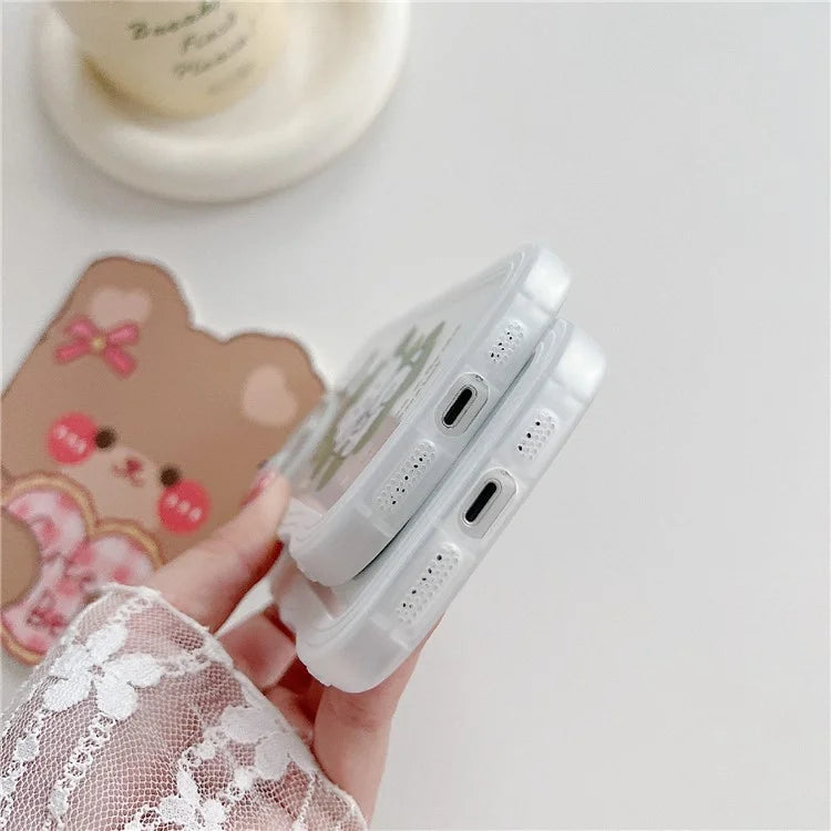 For iPhone 15 Case Curly Wave Frame Pattern Printed TPU Phone Cover