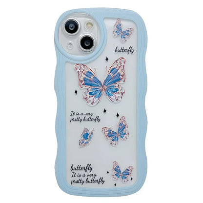 For iPhone 15 Case Curly Wave Frame Pattern Printed TPU Phone Cover