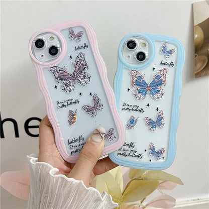 For iPhone 15 Case Curly Wave Frame Pattern Printed TPU Phone Cover