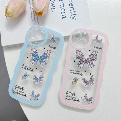For iPhone 15 Case Curly Wave Frame Pattern Printed TPU Phone Cover