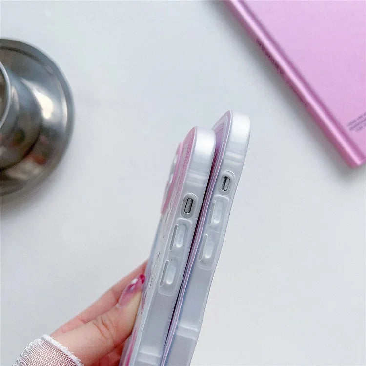 For iPhone 15 Case Curly Wave Frame Pattern Printed TPU Phone Cover