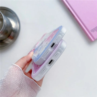 For iPhone 15 Case Curly Wave Frame Pattern Printed TPU Phone Cover