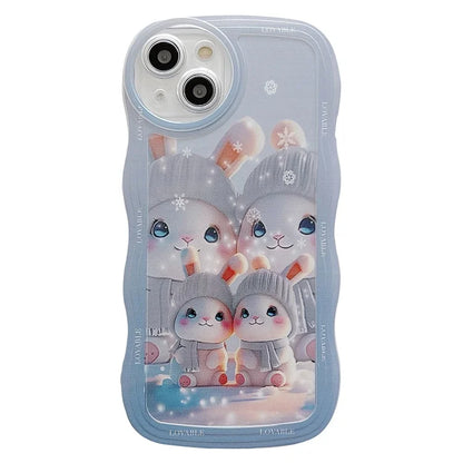 For iPhone 15 Case Curly Wave Frame Pattern Printed TPU Phone Cover