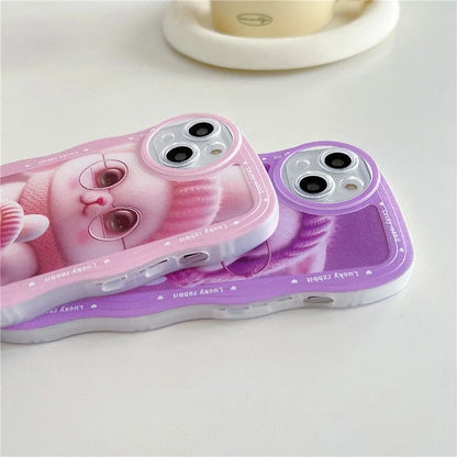 For iPhone 15 Case Curly Wave Frame Pattern Printed TPU Phone Cover