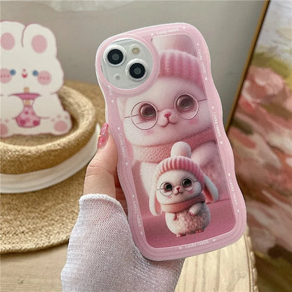 For iPhone 15 Case Curly Wave Frame Pattern Printed TPU Phone Cover