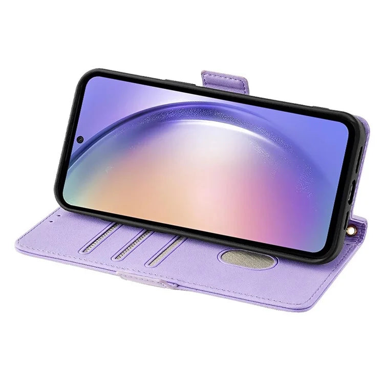 For Samsung Galaxy M15 5G Wallet Case Crossbody RFID Blocking PU Leather Phone Cover