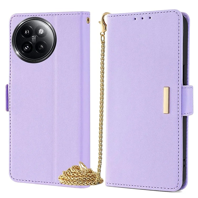 For Xiaomi Civi 4 Pro 5G / 14 Civi 5G Case with Chain Shoulder Strap RFID Blocking Phone Wallet Cover