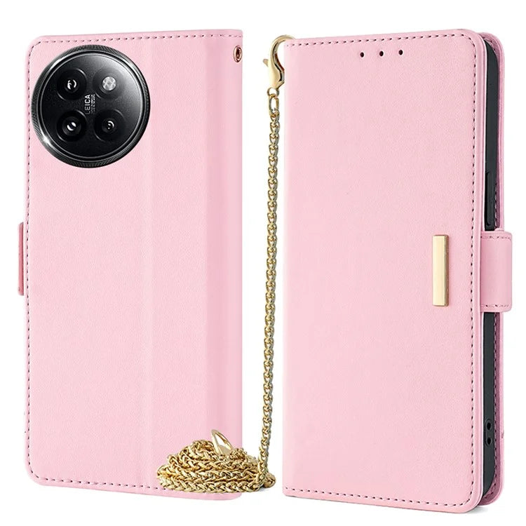 For Xiaomi Civi 4 Pro 5G / 14 Civi 5G Case with Chain Shoulder Strap RFID Blocking Phone Wallet Cover