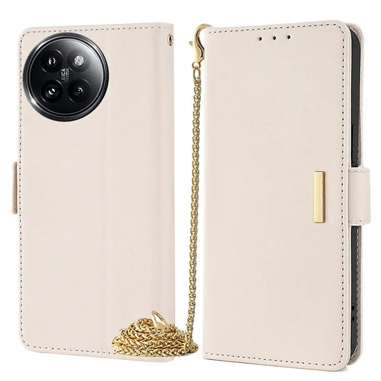 For Xiaomi Civi 4 Pro 5G / 14 Civi 5G Case with Chain Shoulder Strap RFID Blocking Phone Wallet Cover