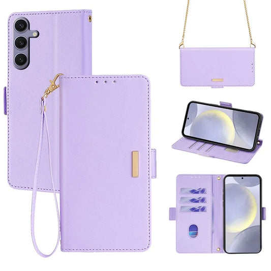 For Samsung Galaxy S23 FE Case RFID Blocking Crossbody Leather Wallet Stand Phone Cover