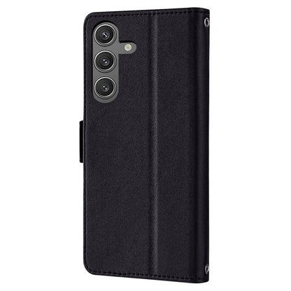 For Samsung Galaxy S24 Case RFID Blocking Leather Phone Cover with Hand Strap / Shoulder Strap