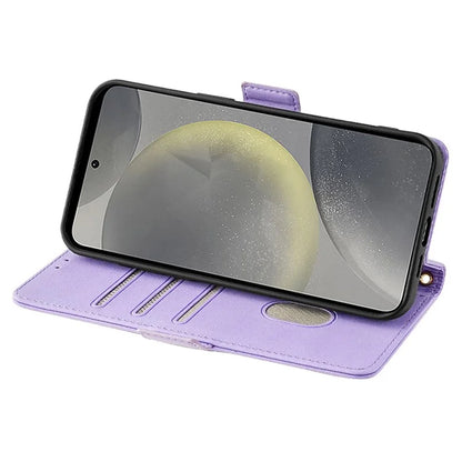 For Samsung Galaxy S24 Case RFID Blocking Leather Phone Cover with Hand Strap / Shoulder Strap