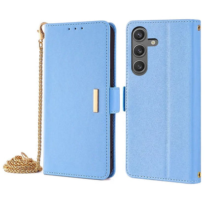 For Samsung Galaxy S24 Case RFID Blocking Leather Phone Cover with Hand Strap / Shoulder Strap