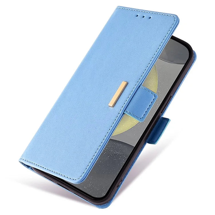 For Samsung Galaxy S24 Case RFID Blocking Leather Phone Cover with Hand Strap / Shoulder Strap