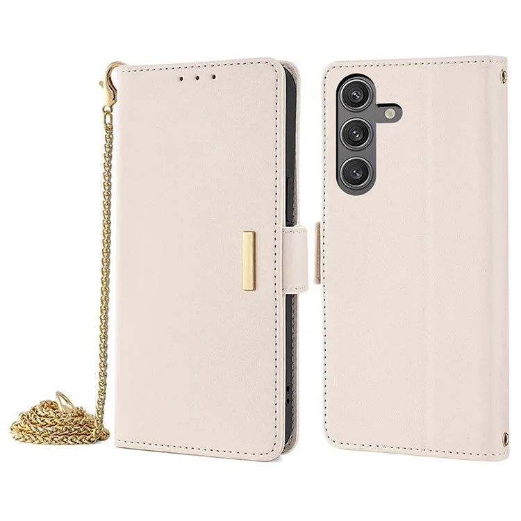 For Samsung Galaxy S24 Case RFID Blocking Leather Phone Cover with Hand Strap / Shoulder Strap
