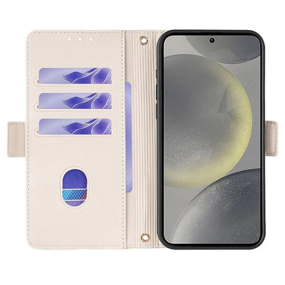 For Samsung Galaxy S24 Case RFID Blocking Leather Phone Cover with Hand Strap / Shoulder Strap