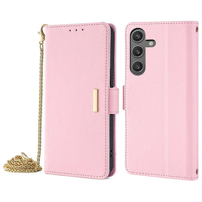 For Samsung Galaxy S24 Case RFID Blocking Leather Phone Cover with Hand Strap / Shoulder Strap