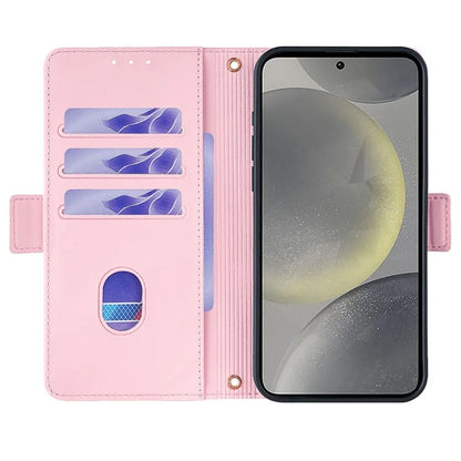 For Samsung Galaxy S24 Case RFID Blocking Leather Phone Cover with Hand Strap / Shoulder Strap