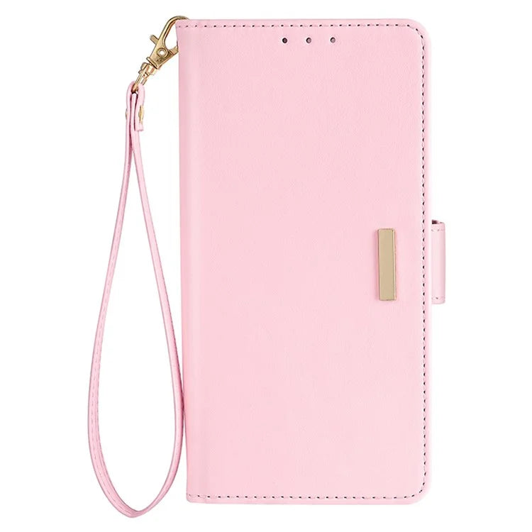 For Samsung Galaxy S24 Case RFID Blocking Leather Phone Cover with Hand Strap / Shoulder Strap
