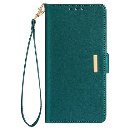 For Samsung Galaxy S24 Case RFID Blocking Leather Phone Cover with Hand Strap / Shoulder Strap
