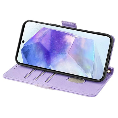 For Samsung Galaxy A55 5G Case RFID Blocking Phone Wallet Cover with 2 Straps