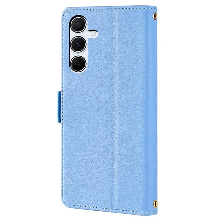 For Samsung Galaxy A55 5G Case RFID Blocking Phone Wallet Cover with 2 Straps