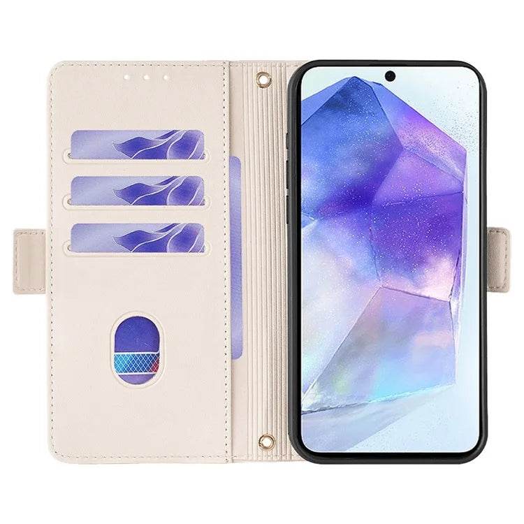 For Samsung Galaxy A55 5G Case RFID Blocking Phone Wallet Cover with 2 Straps