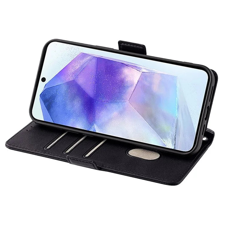 For Samsung Galaxy A55 5G Case RFID Blocking Phone Wallet Cover with 2 Straps