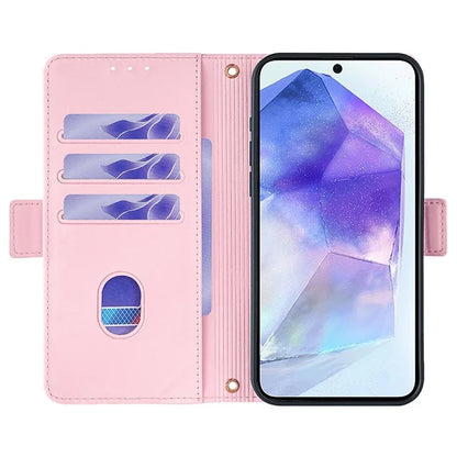 For Samsung Galaxy A55 5G Case RFID Blocking Phone Wallet Cover with 2 Straps