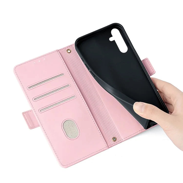 For Samsung Galaxy A55 5G Case RFID Blocking Phone Wallet Cover with 2 Straps
