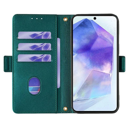 For Samsung Galaxy A55 5G Case RFID Blocking Phone Wallet Cover with 2 Straps