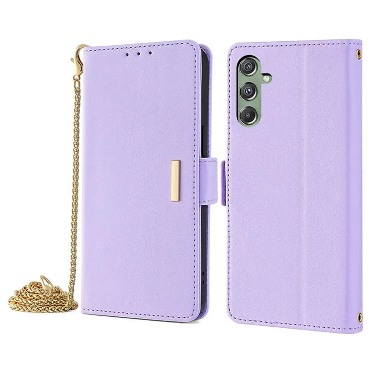 For Samsung Galaxy M34 5G / F34 5G Wallet Case RFID Blocking Leather Phone Cover with 2 Straps