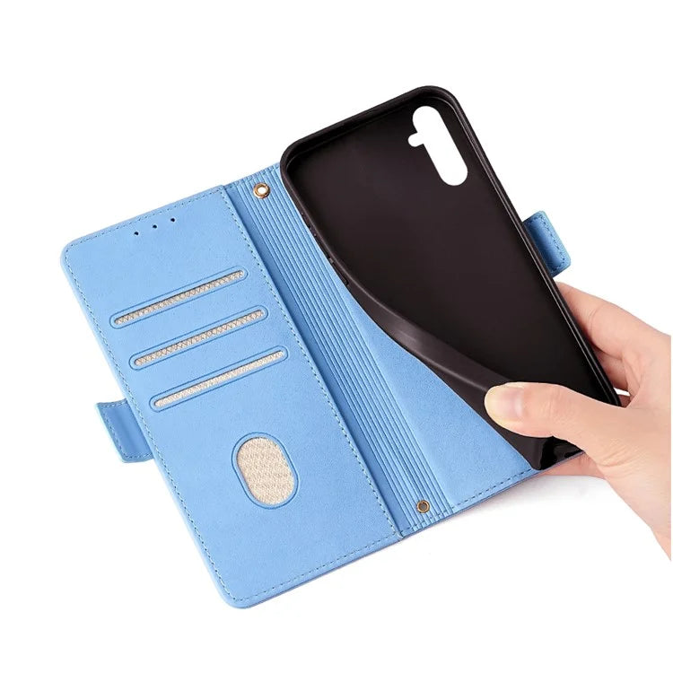 For Samsung Galaxy M34 5G / F34 5G Wallet Case RFID Blocking Leather Phone Cover with 2 Straps
