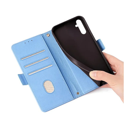 For Samsung Galaxy M34 5G / F34 5G Wallet Case RFID Blocking Leather Phone Cover with 2 Straps