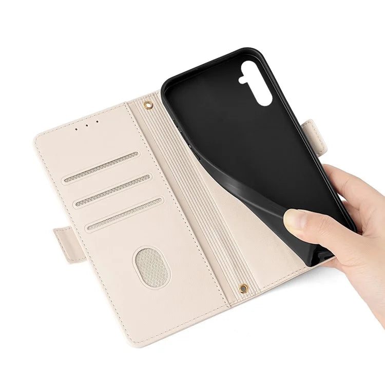 For Samsung Galaxy M34 5G / F34 5G Wallet Case RFID Blocking Leather Phone Cover with 2 Straps